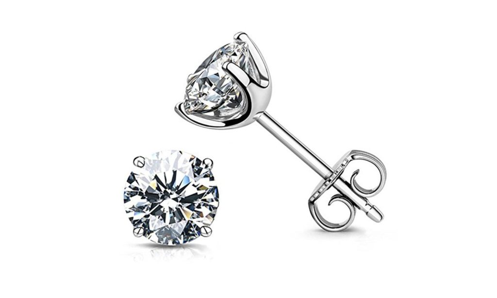 FREE Round CZ Stud Earrings Plated